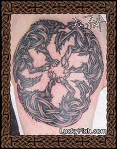 Wolf Pack Celtic Circle Tattoo Design
