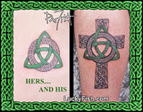 two matching Celtic tattoos for husband and wife
