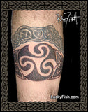 photo of Celtic spiral wheel tattoo 