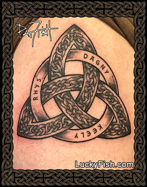 Dedication Trinity Family Celtic Tattoo Design