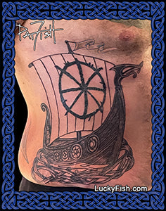 viking nordic norse boat ship tattoo