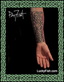 tattoo half sleeve photo with Celtic knotwork pattern tattooed by Pat Fish
