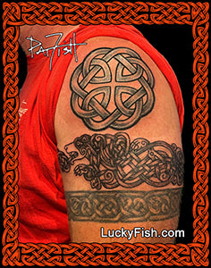 celtic dog knotwork tattoo design