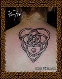 Celtic Motherhood Tattoo with Children dot Knot Design