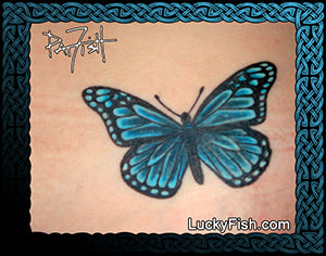 Monarch Butterfly Tattoo in Flight Design