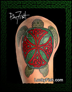 photo of Celtic Cross Sea Turtle Tattoo 