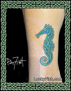 Celtic Knotwork Seahorse Tattoo Design