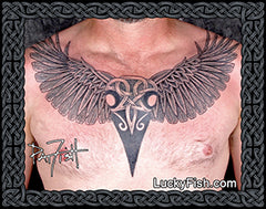 raven tattoo design on chest