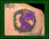 photo of female dragon tattoo in color