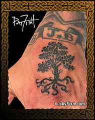 Heraldic Oak Tree of Life Tattoo Design