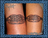 two views of welsh wedding knot tattoo