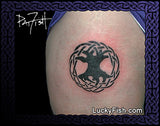 Tribal Tree of Life Celtic Tattoo Design thigh