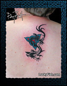 Triad Dragon Tribal Celtic Tattoo Design