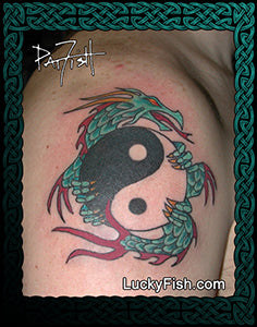 Yin Yang Dragon Tattoo Design