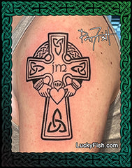 claddagh celtic cross tattoo