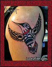 Haida Hummingbird Tattoo Design