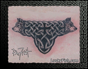 Wolf Love Celtic Tattoo Design 