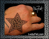 Dark Star Celtic Tattoo Design on hand