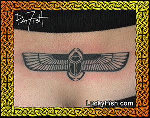 Egyptian Sacred Scarab Tattoo Design
