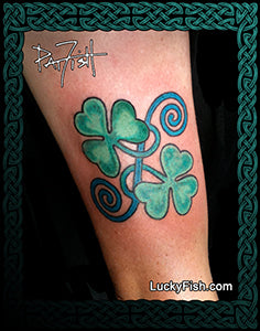 St Patrick's Shamrocks Celtic Tattoo Design