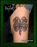 Celtic Four Leaf Clover Lucky in Love Tattoo Design