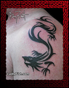 photo of Dancing Dragon Tribal Tattoo Design