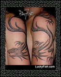 Dancing Dragon Tribal Tattoo Design photo