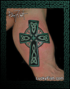 Shannon River Cross Celtic Tattoo Design 