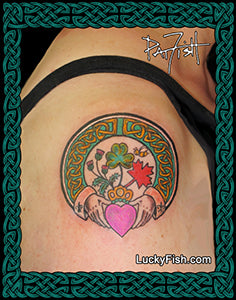 Three Nations Celtic Claddagh Tattoo Design