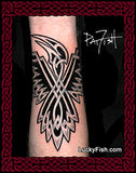 Celtic Battlefield Raven Tattoo Design wrapping arm