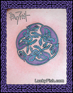 Lion Wheel Celtic Tattoo Design 