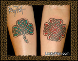 Celtic Knotwork Shamrock and hearts Tattoos
