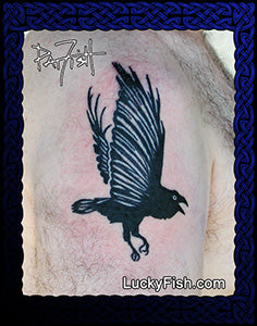 Flying Raven Tattoo Design 1