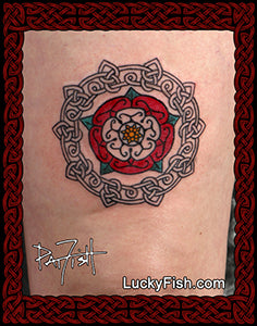 Tudor Rose Ring Celtic Tattoo Design
