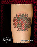 Celtic Love Knot red Hearts Tattoo Design