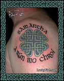 Celtic interlocked four heart knot tattoo