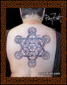 Metatrons Cube Tattoo with Sacred Design