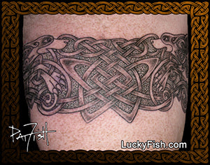 Tug of War Celtic Dogs Tattoo Design