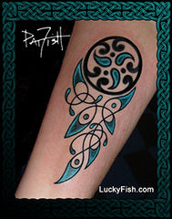 Celtic shooting star tattoo design by LuckyFishArt 