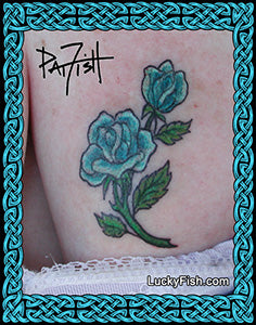 Classic Am I Blue Rose Tattoo Design