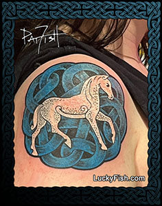 Pictish Horse Tattoo with Epona Pony Celtic Design