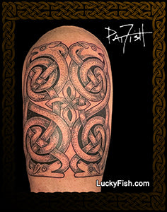 photo of Celtic high cross dog pattern