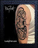 Nordic Viking Urnes Deer Tattoo Design