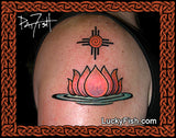 Floating Lotus zia Tattoo Design