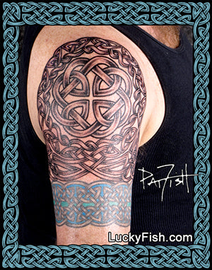 Fatherhood Half Sleeve Celtic Tattoo Design