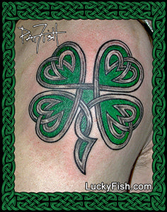 Luckiest Clover Celtic Irish Tattoo Design