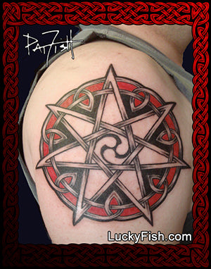 Septacle Celtic Pagan Star Tattoo Design