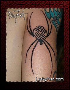 Dark Spirit American Indian Tribal Spider Tattoo Design