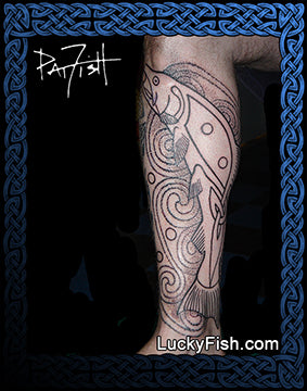 Salmon of Knowledge Celtic Fish Tattoo Design