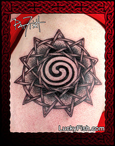 Eleven Star Charm Celtic Tattoo Design